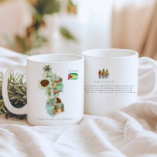 Mug Carte illustrée de la Guyane à l'aquarelle   Monog