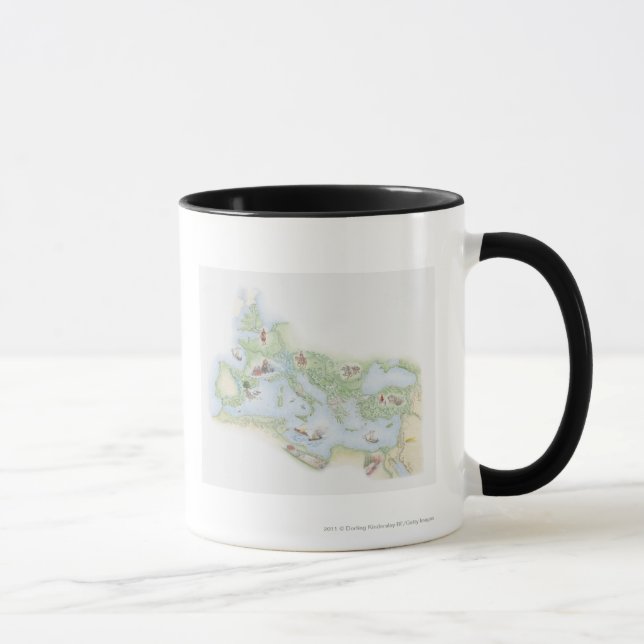 Mug Carte illustrée de l'empire romain (Droite)