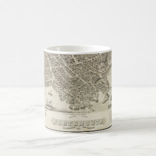 Mug Carte imagée vintage de Portsmouth NH (1877)
