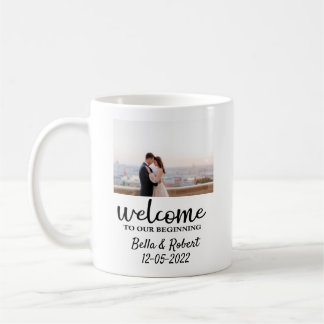 Mug Carte Mariage en mousse d'Affiche de bienvenue de