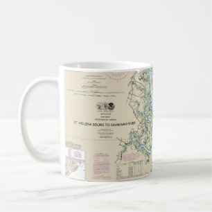 Mug Carte marine du détroit de Sainte-Hélène à la rivi