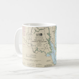 Mug Carte marine légère Cape Henry à Currituck Beach