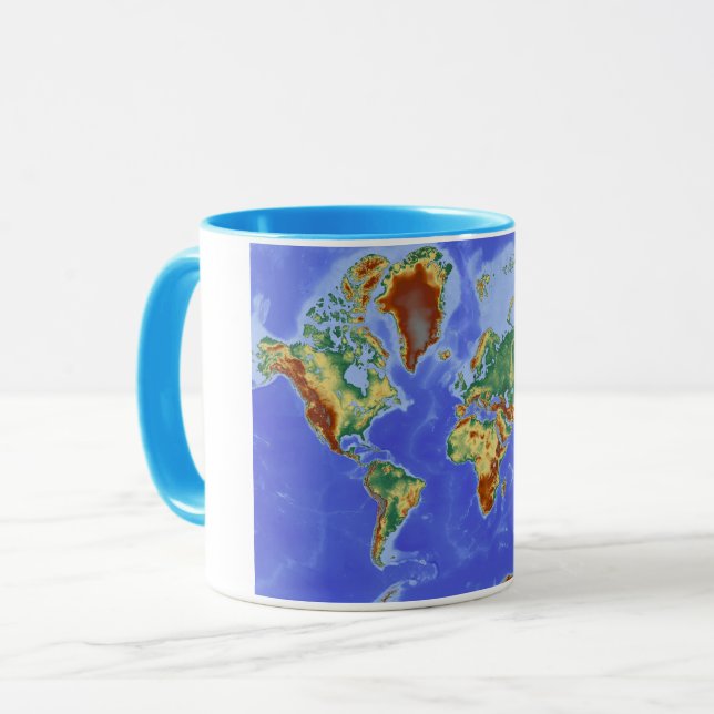 Mug Carte mondiale géographique internationale (Devant gauche)