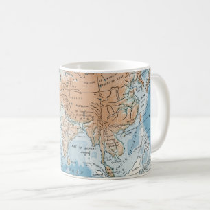 Mug Carte physique de l'Asie (1916)