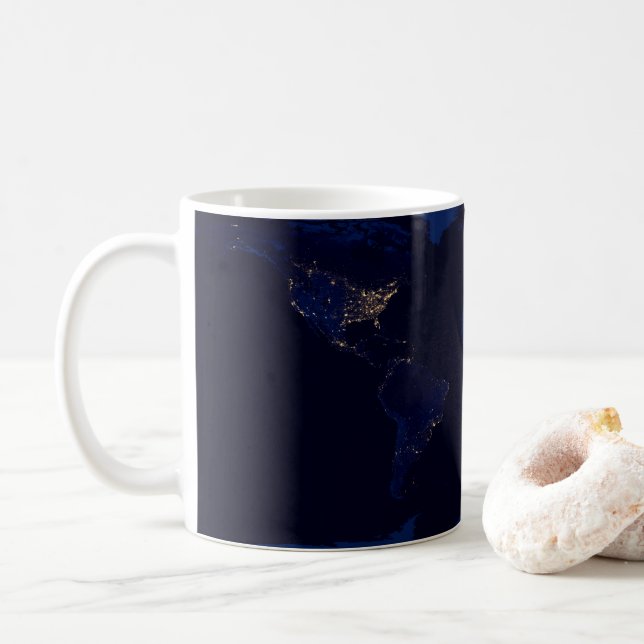 Mug Carte Plate De La Terre Montrant Les Lumières De L (Avec donut)