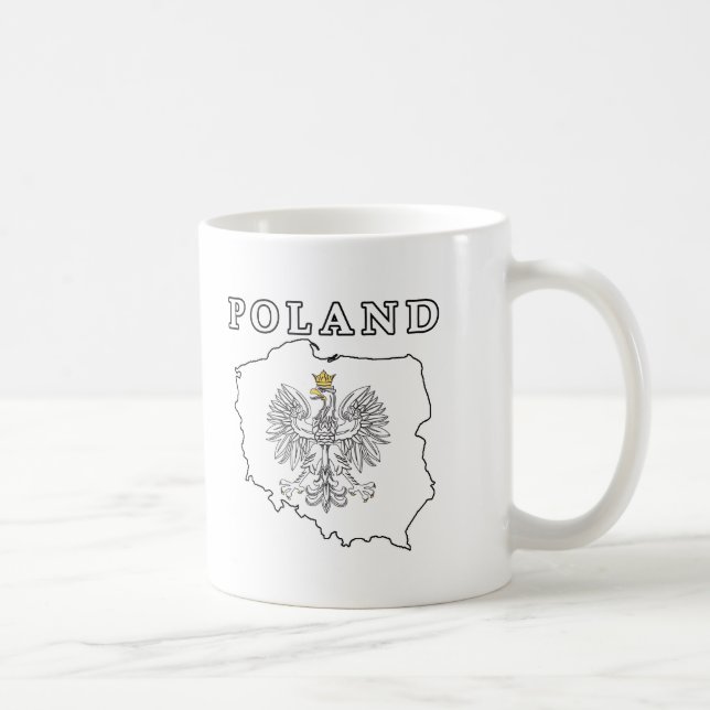 Mug Carte Pologne avec aigle (Droite)