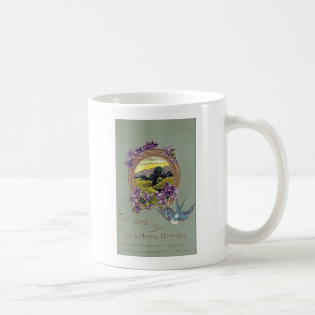 Mug Carte Postale Anniversaire vintage Imprimée En All (Droite)