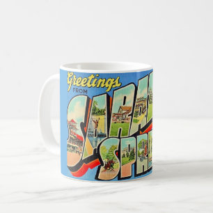 Mug carte postale rétro de Saratoga Springs NY