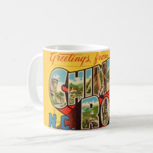Mug Carte postale vintage Chimney Rock NC