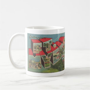 Mug Carte postale vintage GRANDE LETTRE, Ft. Myers Flo