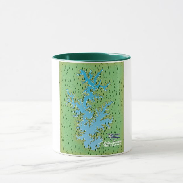 Mug Carte rétro du lac Norman Caroline du Sud (Centre)