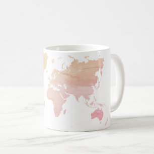 Mug Carte rose   du monde