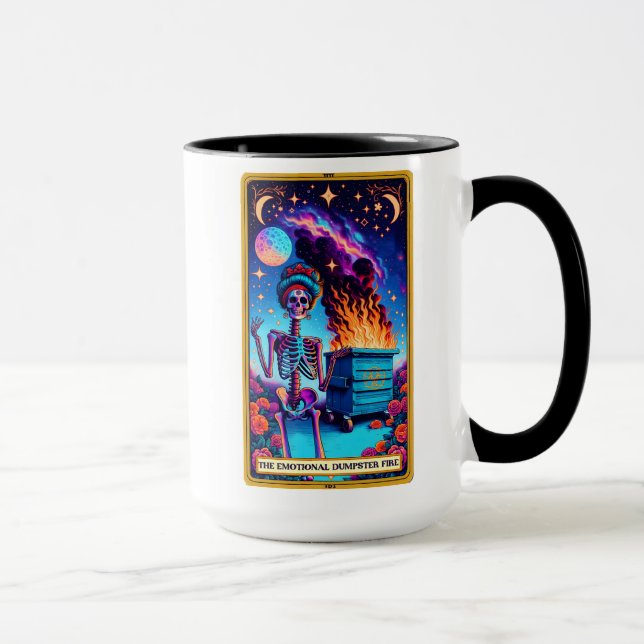 Mug Carte Tarot Amusante/Feu de Dumpster Émotionnel (Droite)