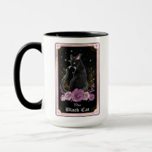 Carte Tarot Chat Noir Rose Witchy Celestiy