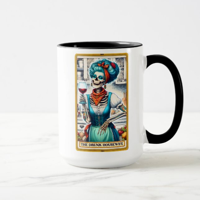 Mug Carte Tarot Drôle/Femme De Ménage Drunk (Droite)