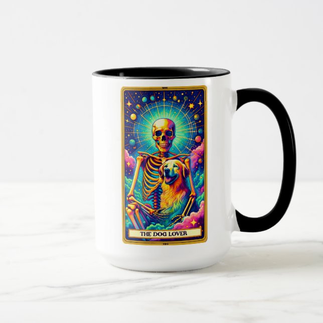 Mug Carte Tarot Drôle/Sarcastique/L'Amoureux des chien (Droite)
