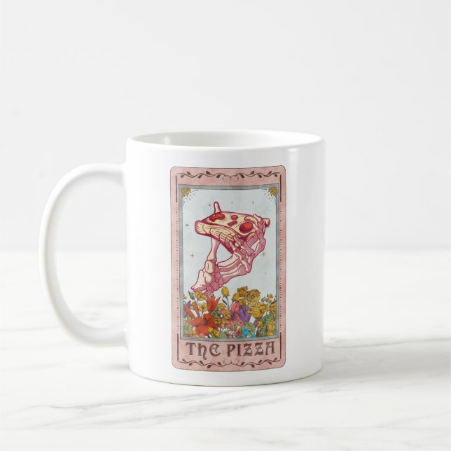 Mug Carte Tarot La Pizza Funny Tarot Squelette Tarot (Gauche)