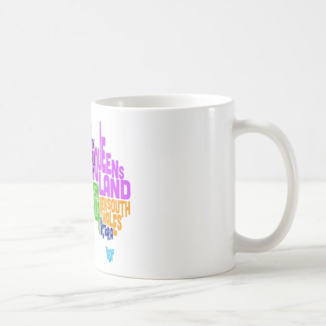 Mug Carte texte typographique Australie (Droite)
