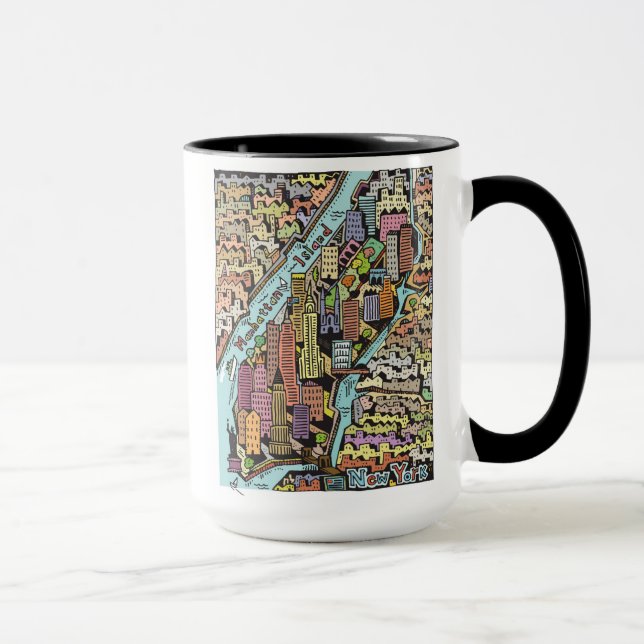 Mug Carte tirée par la main de New York City (Droite)