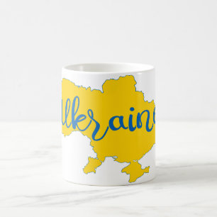 Mug carte ukrainienne et lettrage