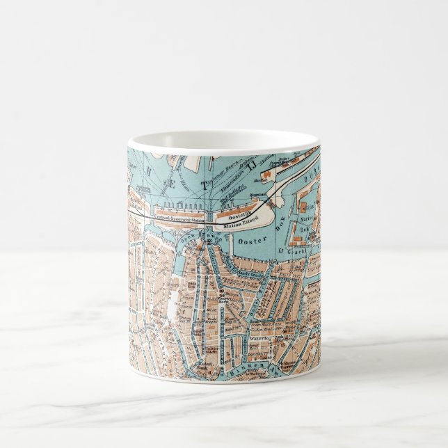 Mug Carte vintage d'Amsterdam (1905) (Centre)