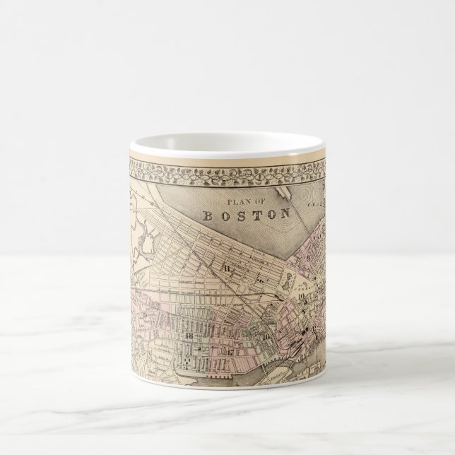 Mug Carte vintage de Boston (1880) (Centre)