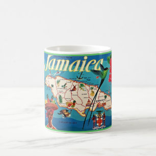 Mug Carte vintage de l'île de Jamaïque P