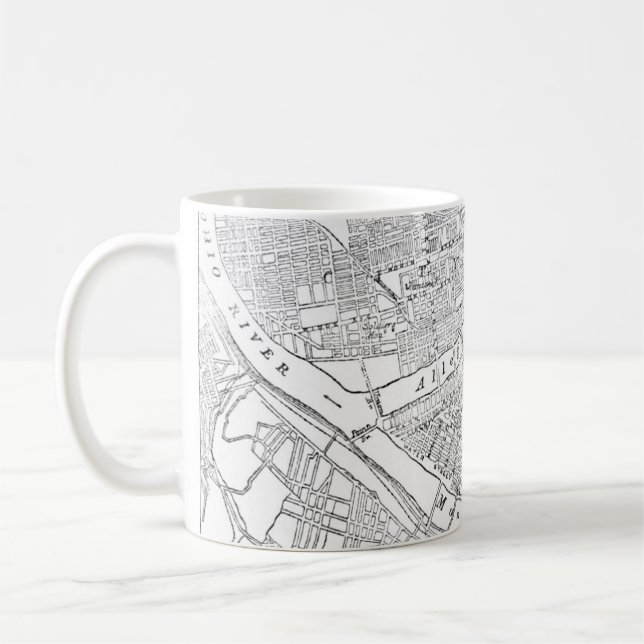 Mug Carte vintage de Pittsburgh (1885) (Gauche)