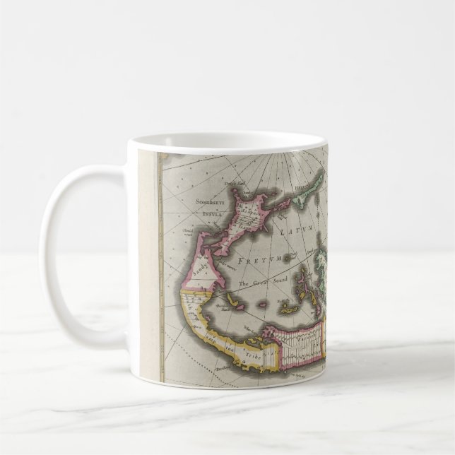 Mug Carte vintage des Bermudes (1638) (Gauche)