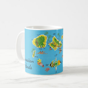 Mug Carte Vintage des Îles Hawaïennes