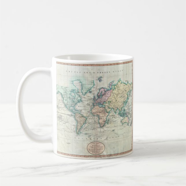 Mug Carte Vintage du monde (1801) (Gauche)