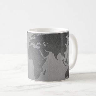Mug Carte Vintage du monde noir et blanc