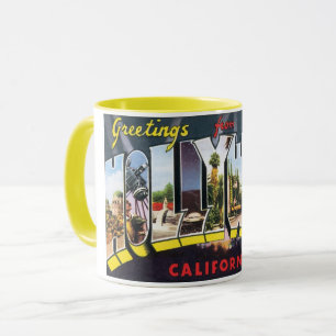 Mug Cartes de voyage vintage de Hollywood Californie