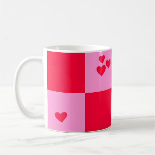 Mug Cartes Grille rose et rouge
