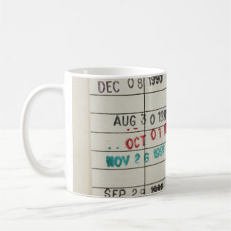 Mug Cartes vintages d'échéance de bibliothèque