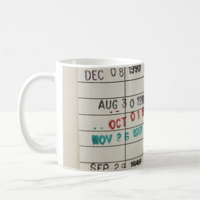 Mug Cartes vintages d'échéance de bibliothèque (Gauche)