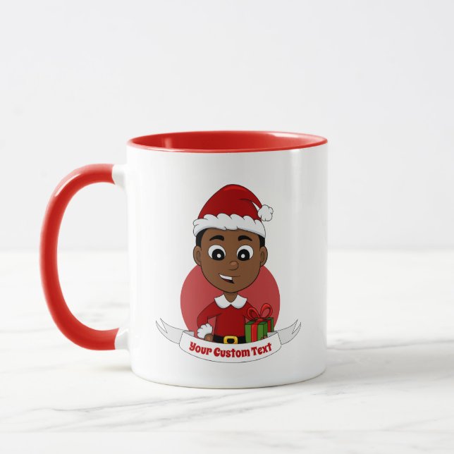 Mug Carton Cute African American Christmas boy (Gauche)