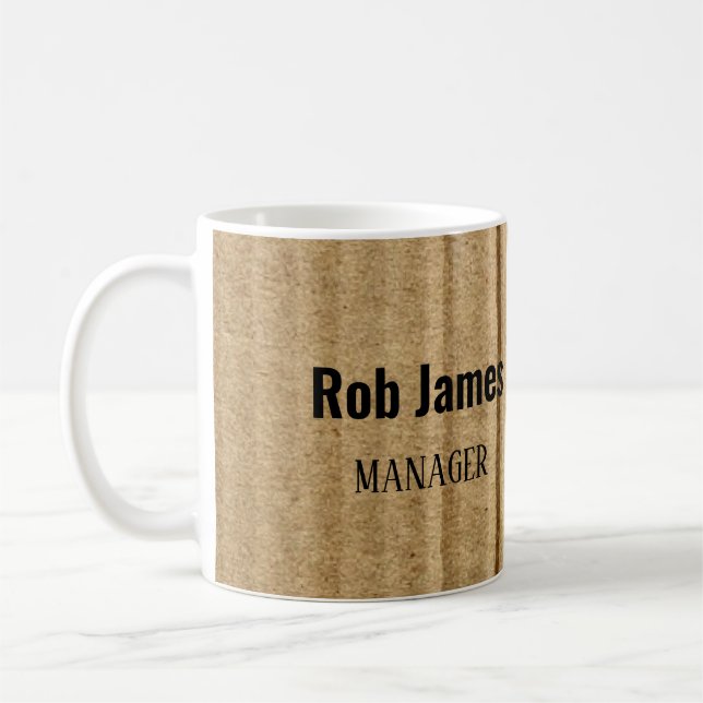 Mug Carton marron amusant (Gauche)