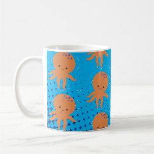 Mug Carton mignon Octopus Bleu Océan