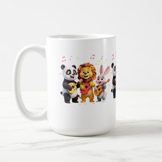 Mug 🎵 Cartoon Animal Music Party – Fun & Cute Musical (Gauche)