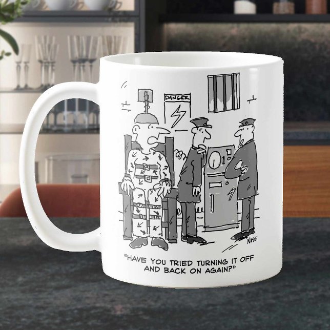 Mug Cartoon de chaise électrique défectueuse - Drôle (Créateur téléchargé)