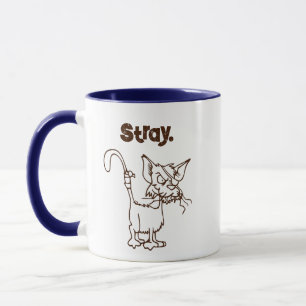 Mug Cartoon de chat en pelouse dure - Attitude drôle T