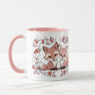 Mug Cartoon mignon Fox Amateurs Coeurs Saint Valentin