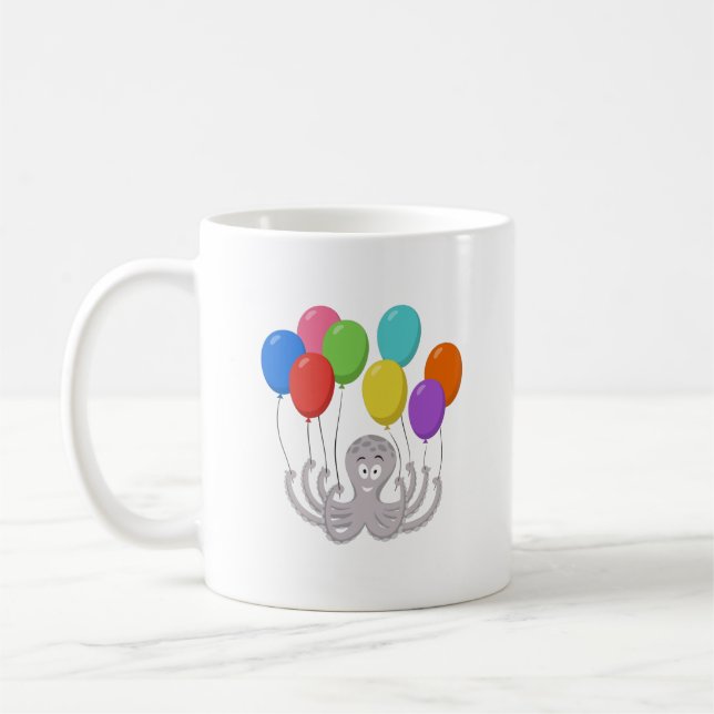 Mug Cartoon Octopus Ballons colorés Enfants (Gauche)