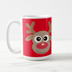 Mug Cartoon rouge Noir de renne