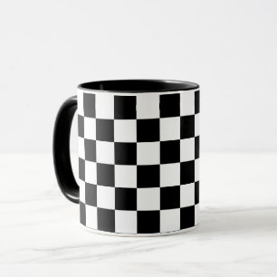 Mug Cases de jeu d'échecs noir et blanc