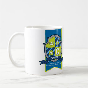 Mug Casey chevalier bouclier vert bleu nom d'ours