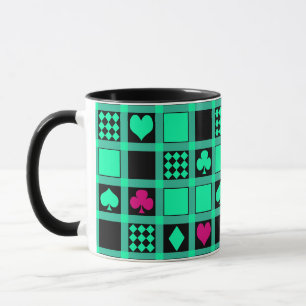 Mug Casino jouer aux cartes costume coeur croix clubs