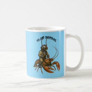 Mug Casque de plongée vintage chevauchant une énorme é