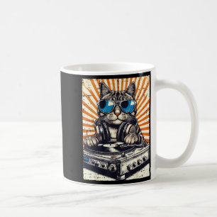 Mug Casque Dj Chat Platine Vinyle Musique Vintage Edm